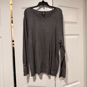 JM Collection Charcoal Crewneck Top